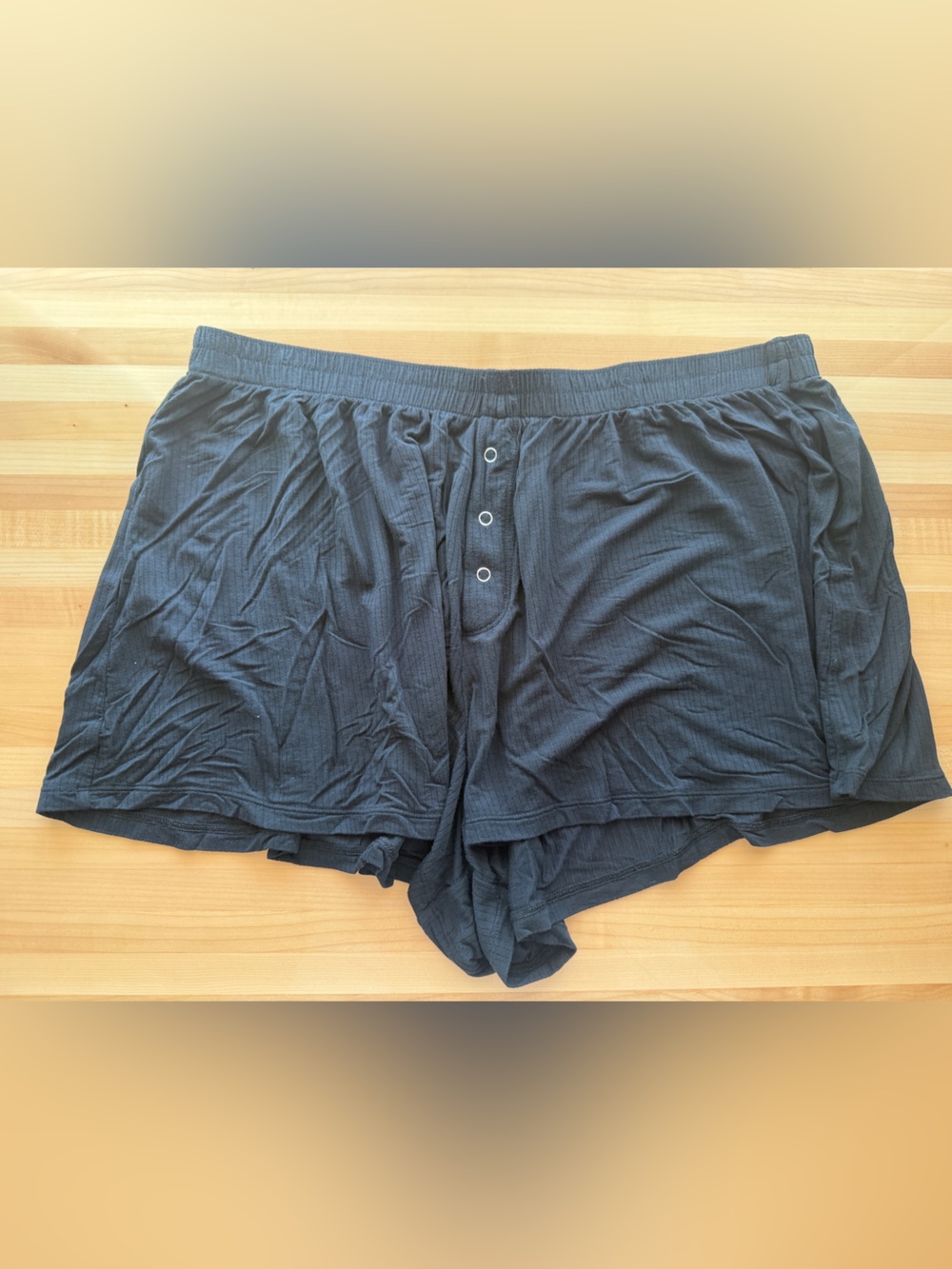 aerie Black Ribbed Sleep Shorts